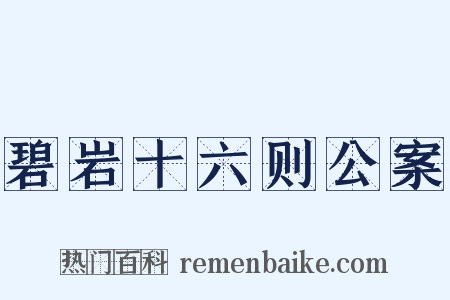 碧岩十六则公案是什么意思的图片